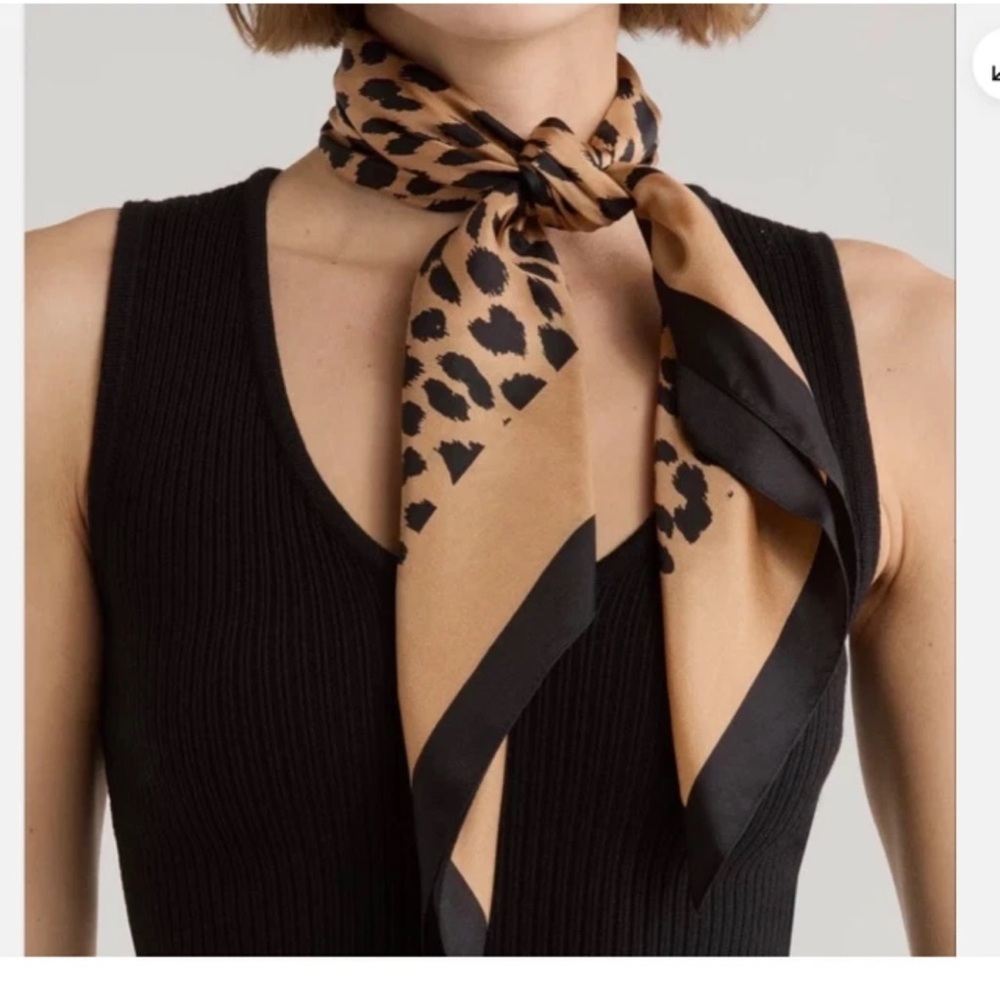Kate Spade Cheetah Silk Scarf 100% Silk